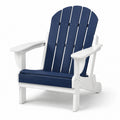 Adirondack Stuhl Polyethylen Blau/Weiß