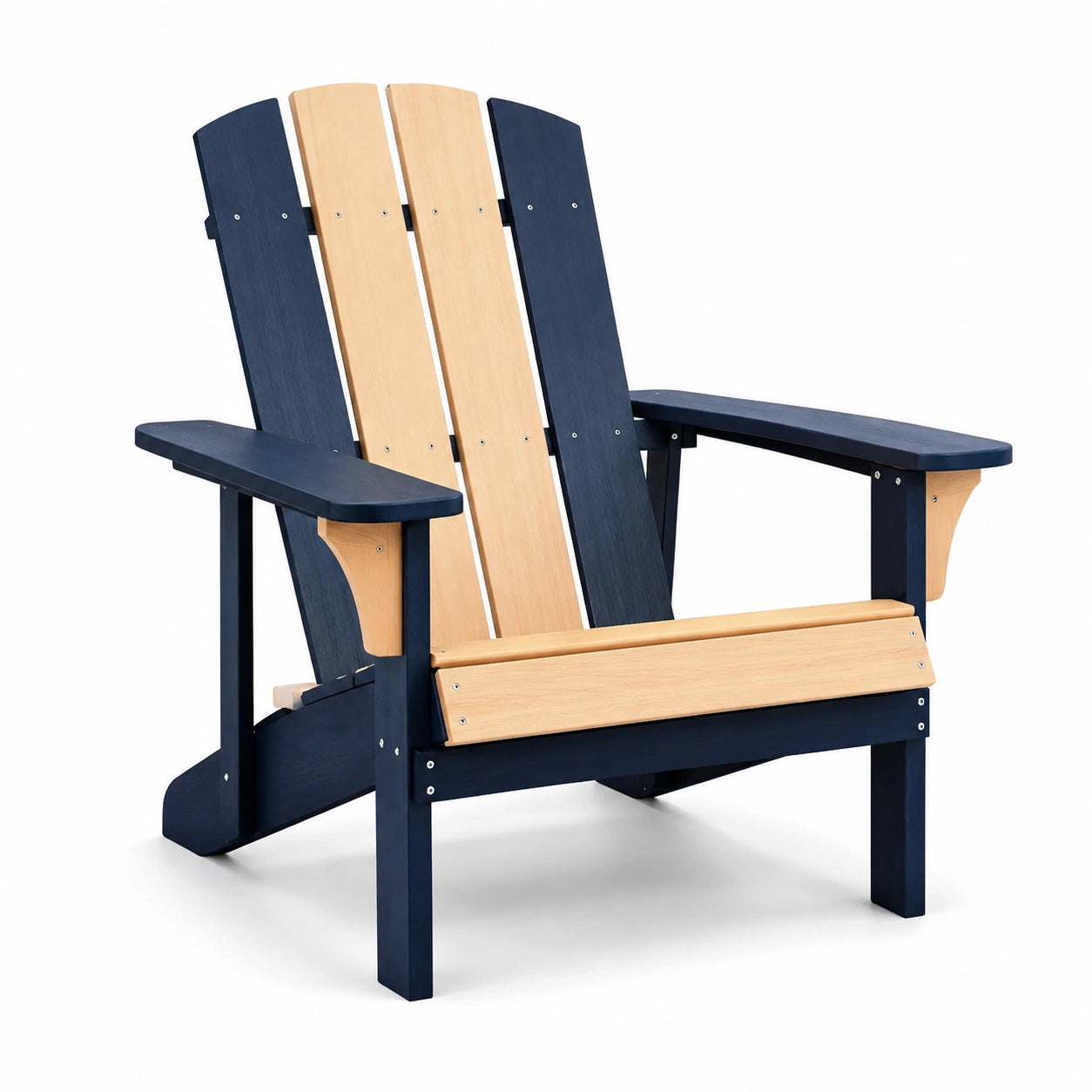 Adirondackstuhl aus Kunststoff Blau/Natur