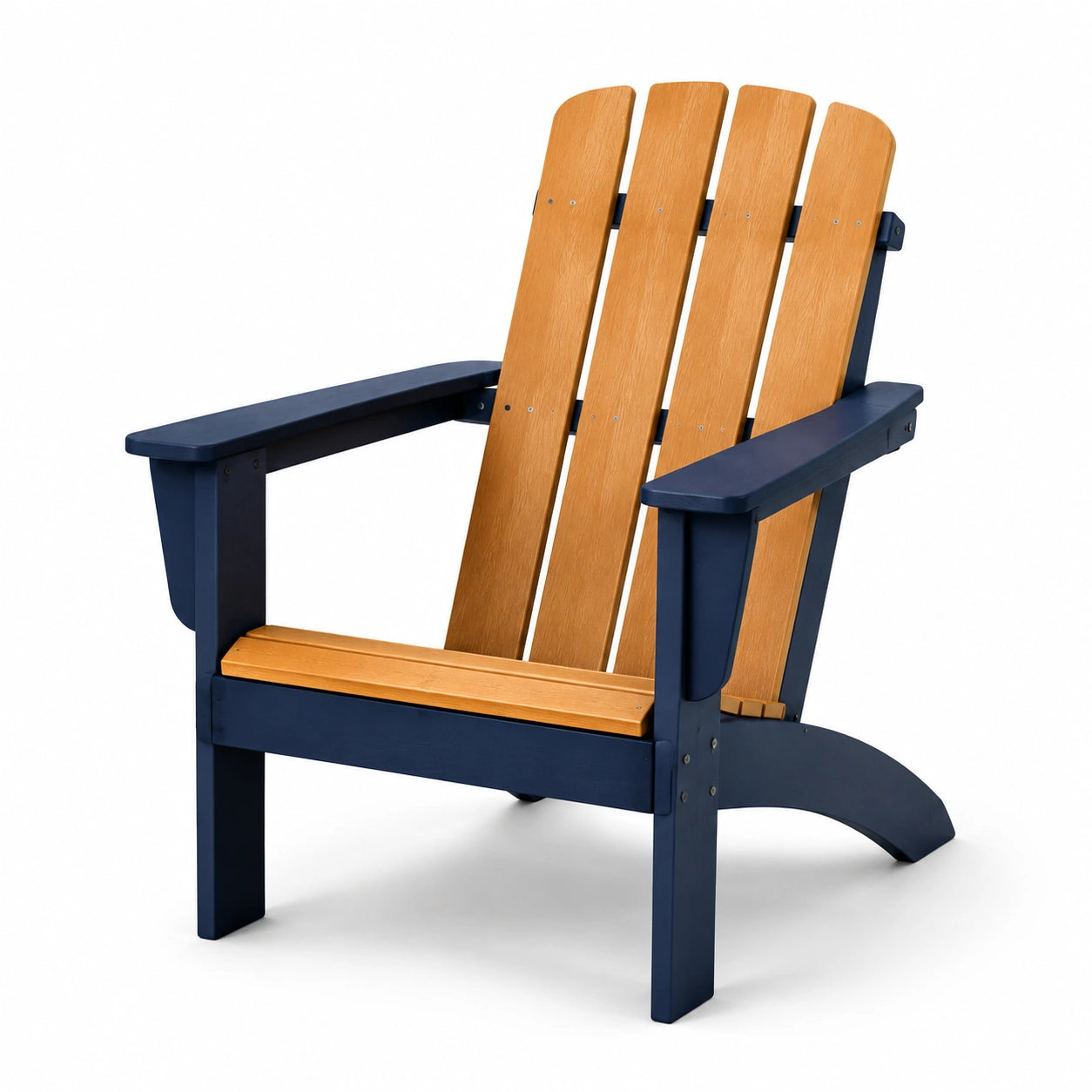 Adirondack Stuhl Kunststoff Blau/Teakfarben 95 cm
