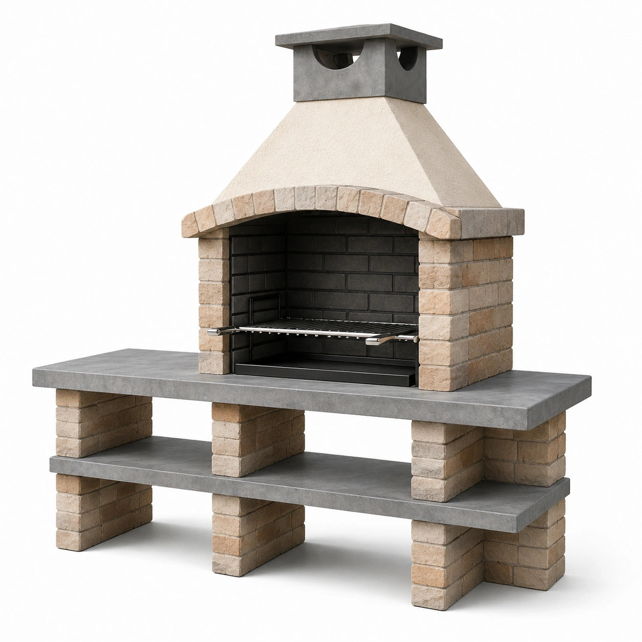 Beton- und Ziegelgrillkamin, 150cm