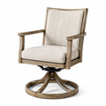 Drehsessel Holzrahmen mit Polyestergewebe, Beige