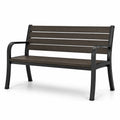 Gartenbank Stahlrahmen Holzoptik WPC 126cm Braun/Schwarz