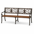 Gartenbank aus Aluminium und Hartholz 128 cm Braun/Schwarz
