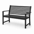 Schwarze Gartenbank aus Metall, 125 cm