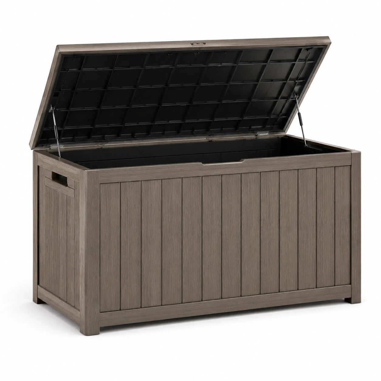Kunststoff Aufbewahrungsbox Holzoptik Braun