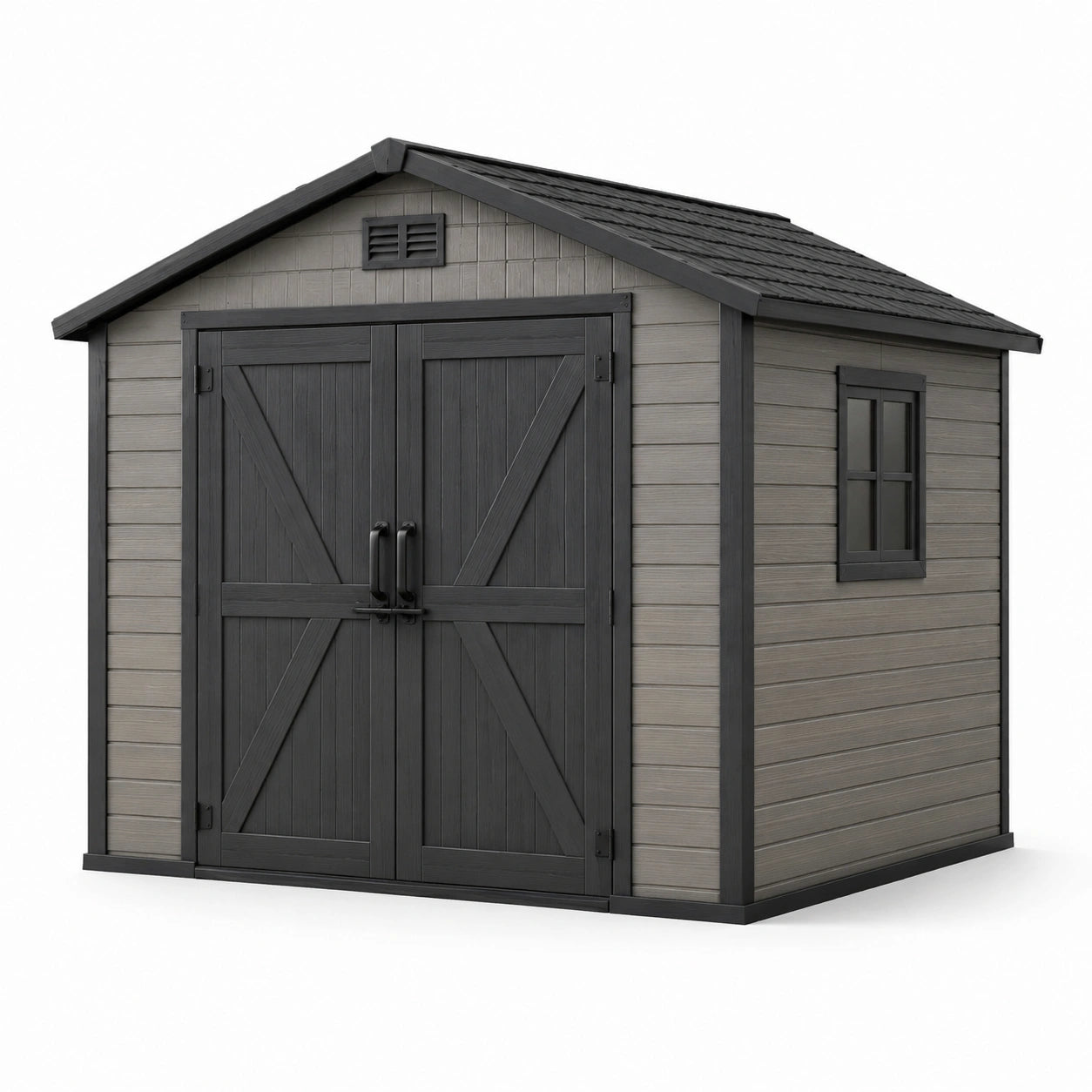 Gartenhaus aus Polypropylen 350x229x254 cm graubraun