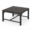 Gartentisch Aluminium mit Kunststoffplatte Schwarz 90x90x75 cm