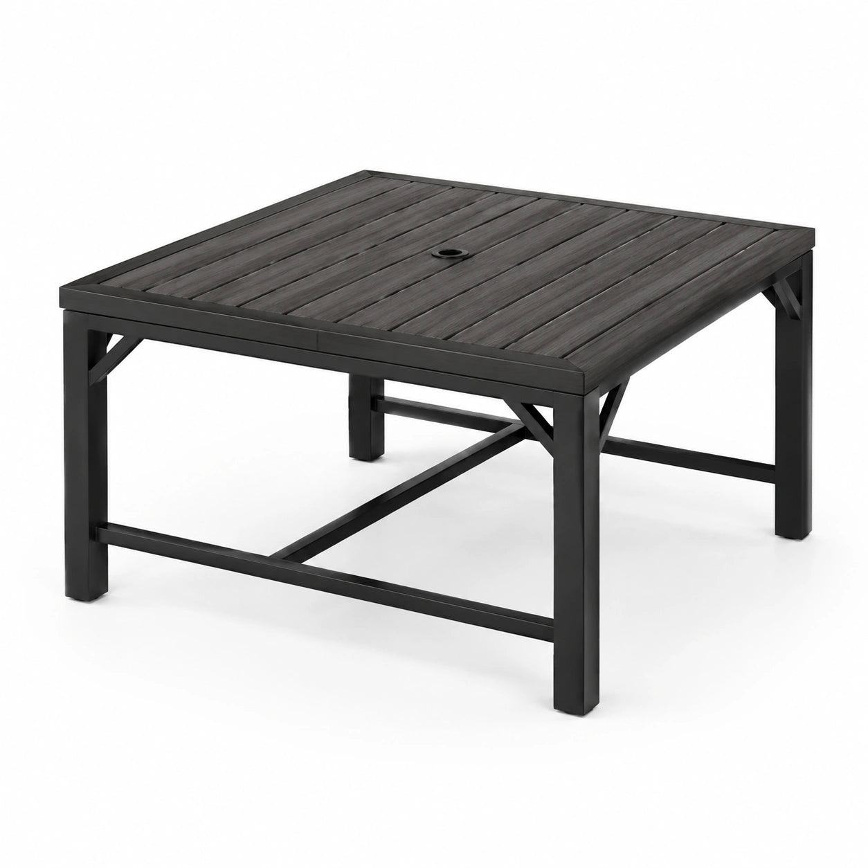Gartentisch Aluminium mit Kunststoffplatte Schwarz 90x90x75 cm