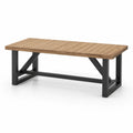 Gartentisch aus Holz und Metall 150x90x75cm Braun/Schwarz