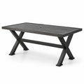 Gartentisch rechteckig Aluminium Holzoptik 180x90 cm Anthrazit